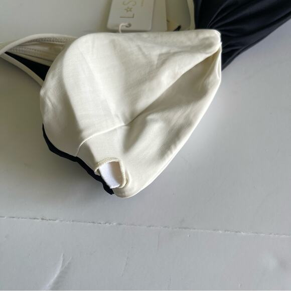 L*Space Ying Yang Bikini Set Black Cream SMALL - Picture 11 of 16